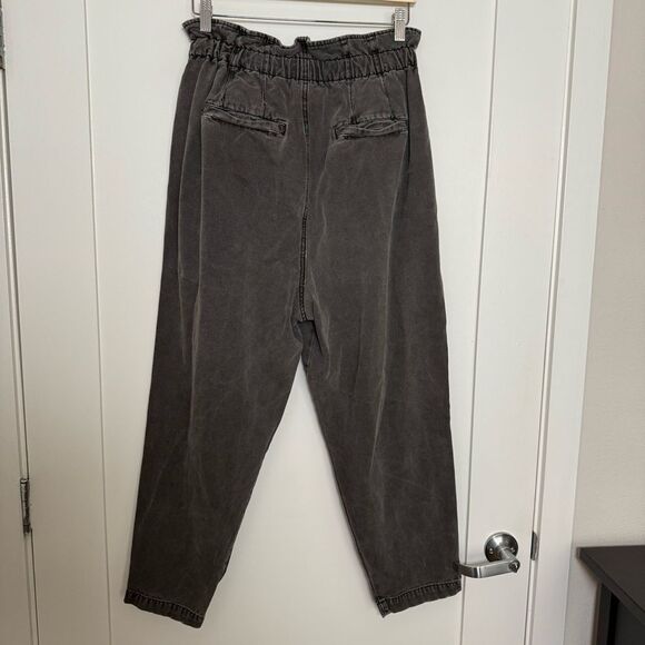 Free People Womens Margate Pleated Trouser Pants Size M Dark Gray Boho Casual - Picture 4 of 13